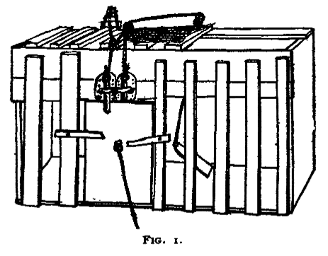a drawn diagram of an operant conditioning box